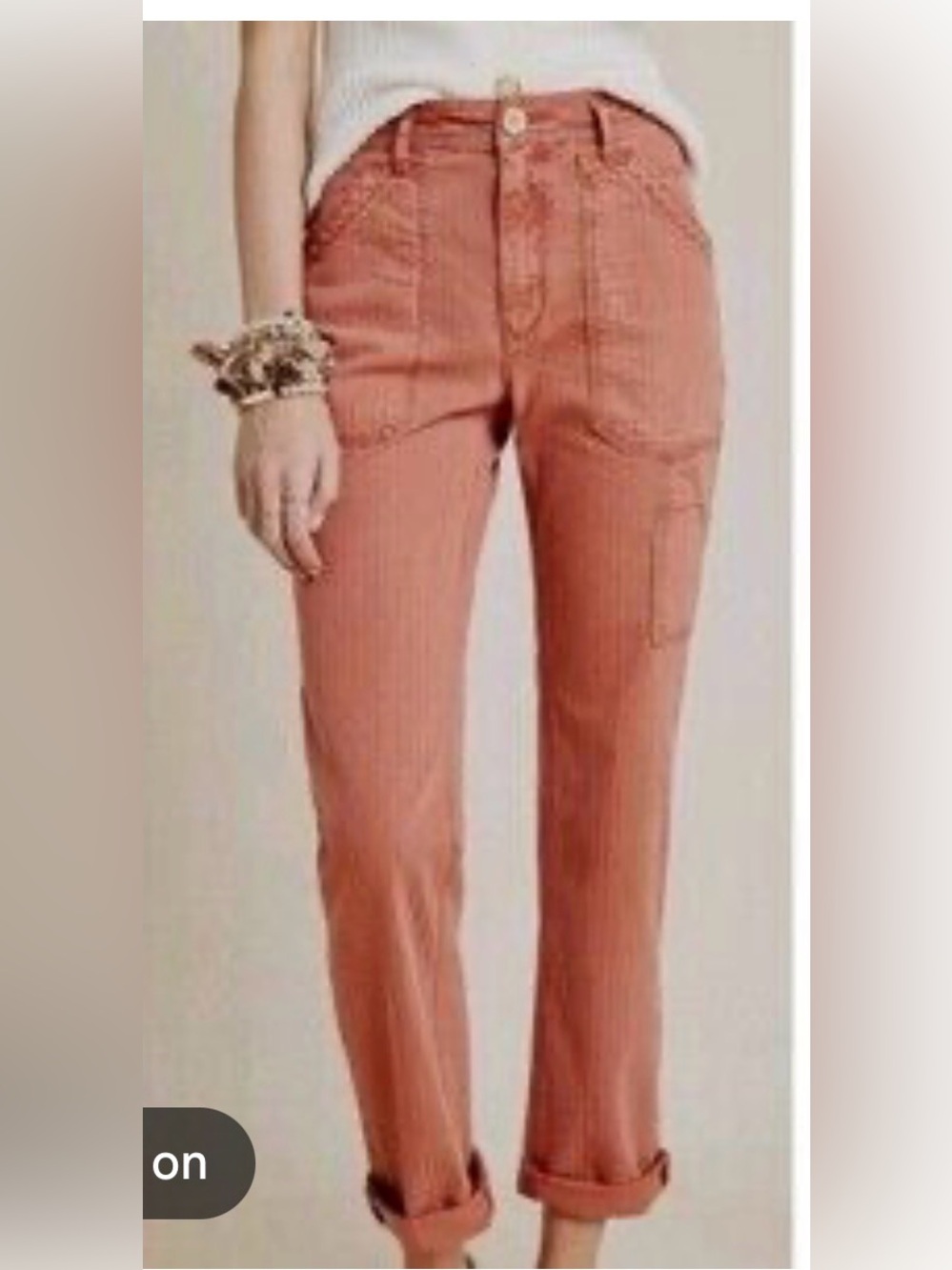 Anthropologie Straight-Leg Pants in Coral